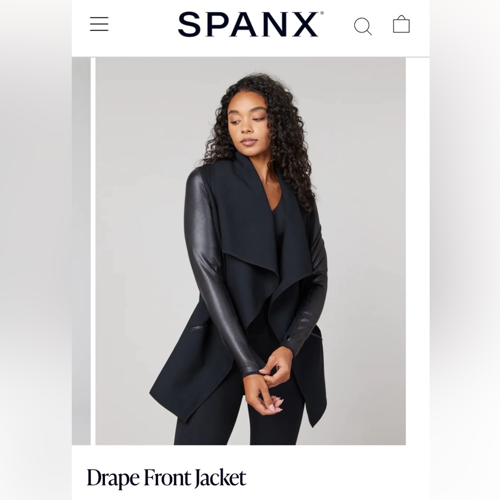 🖤 SPANX Drape Front Jacket | NWOT | Small | Black